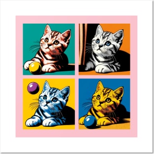 American Shorthair Pop Art - Cat Kitties Posters and Art